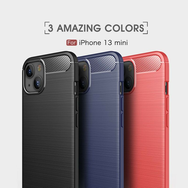 Capa Para iPhone 13 Mini Fibra De Carbono Escovada