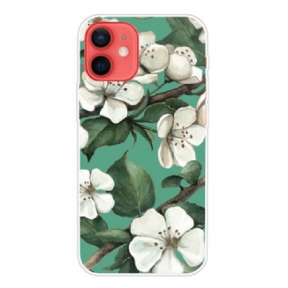 Capa Para iPhone 13 Mini Flores Brancas Pintadas