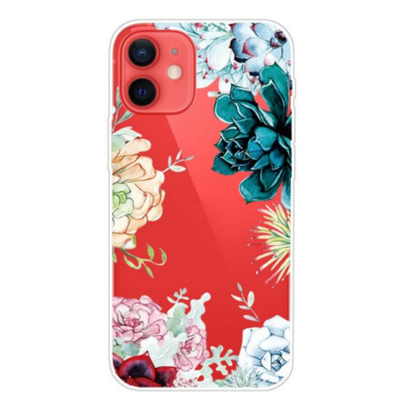 Capa Para iPhone 13 Mini Flores Em Aquarela