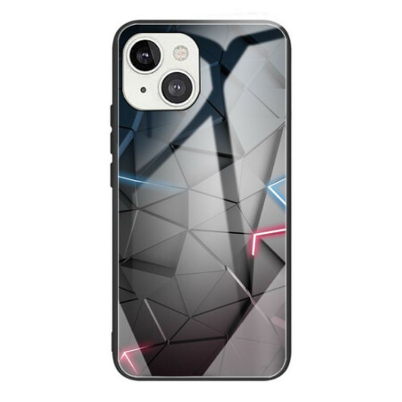 Capa Para iPhone 13 Mini Geometria Do Vidro Temperado