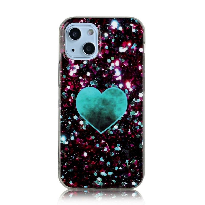 Capa Para iPhone 13 Mini Glitter Mármore