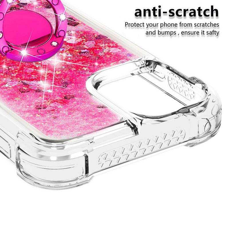 Capa Para iPhone 13 Mini Lantejoulas Com Suporte De Anel