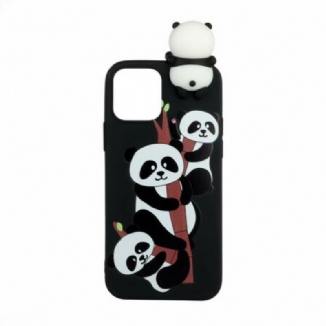 Capa Para iPhone 13 Mini Pandas 3d Em Bambu