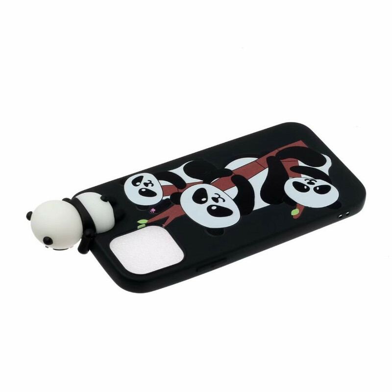 Capa Para iPhone 13 Mini Pandas 3d Em Bambu