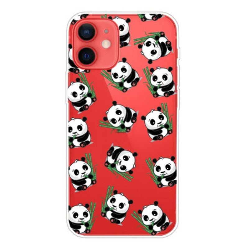 Capa Para iPhone 13 Mini Pequenos Pandas