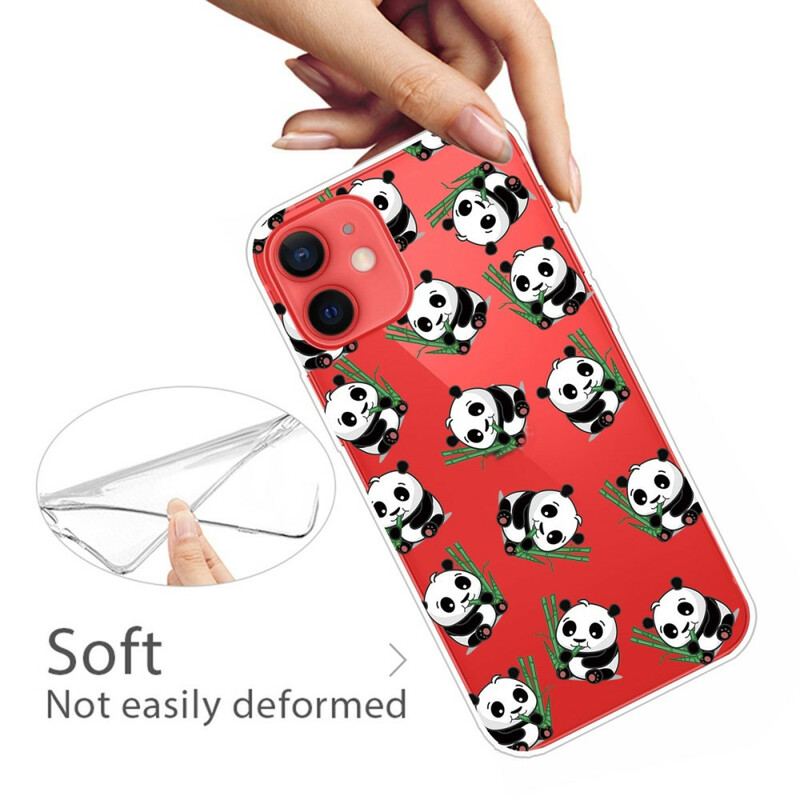 Capa Para iPhone 13 Mini Pequenos Pandas