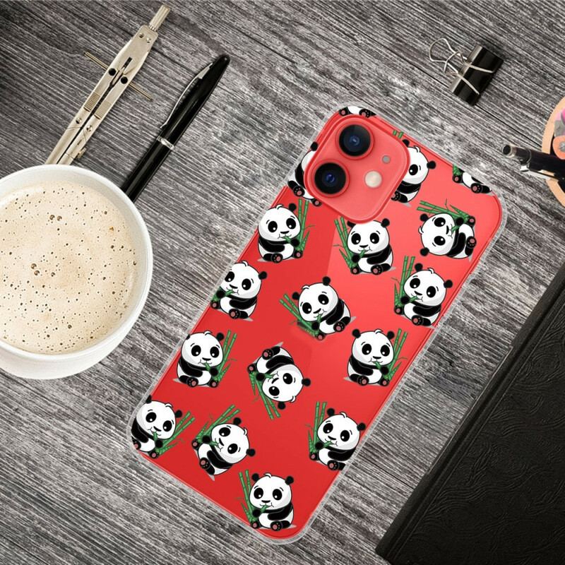 Capa Para iPhone 13 Mini Pequenos Pandas