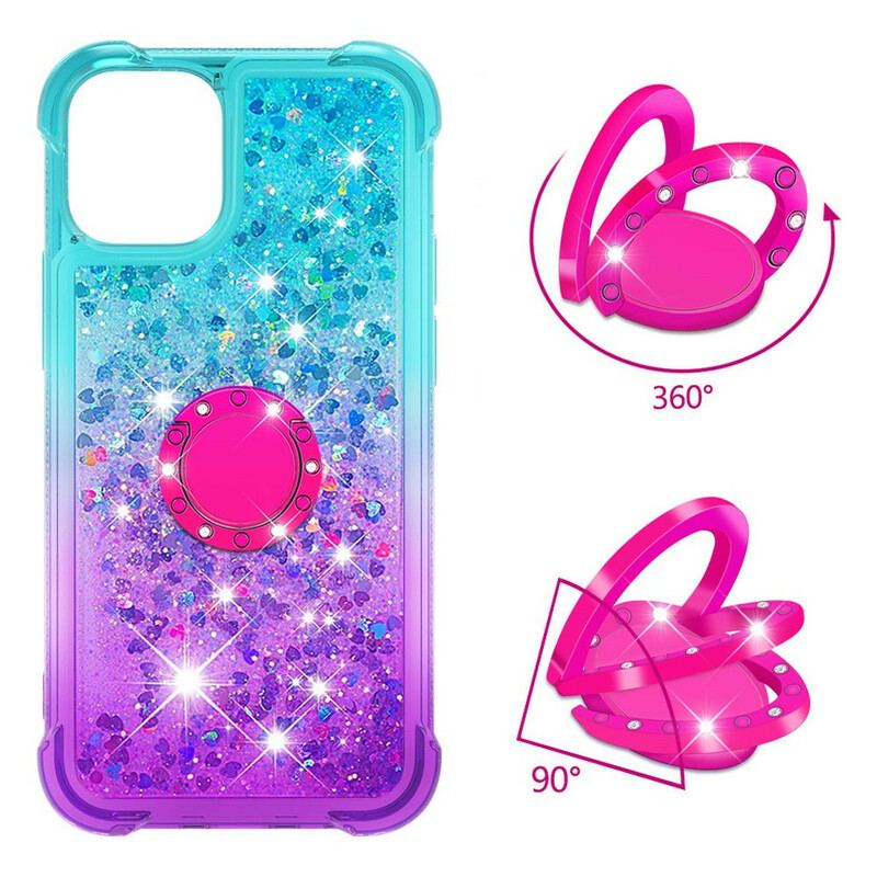 Capa Para iPhone 13 Mini Suporte De Anel Glitter