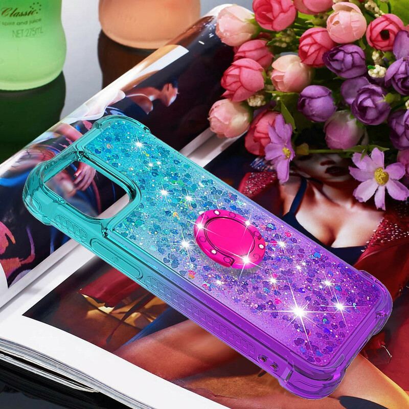 Capa Para iPhone 13 Mini Suporte De Anel Glitter