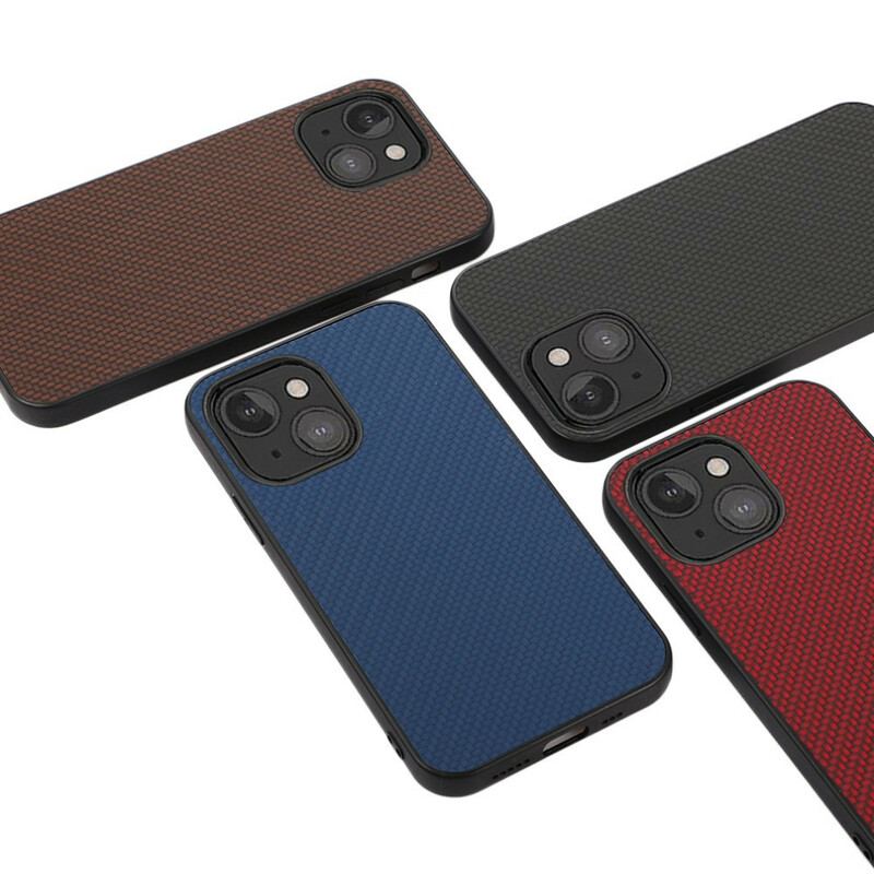 Capa Para iPhone 13 Mini Textura De Fibra De Carbono Efeito Couro