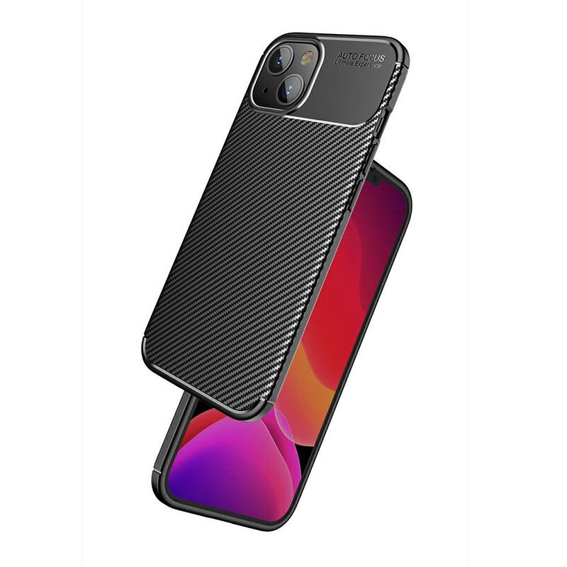 Capa Para iPhone 13 Mini Textura Flexível De Fibra De Carbono