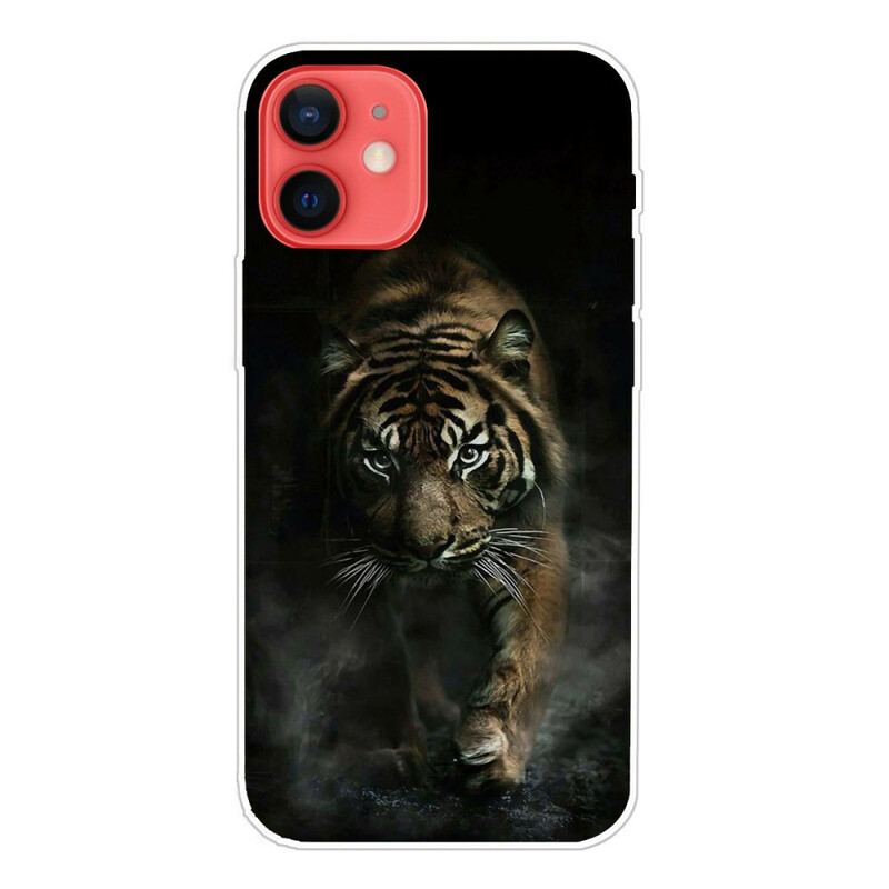 Capa Para iPhone 13 Mini Tigre Flexível