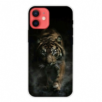 Capa Para iPhone 13 Mini Tigre Flexível