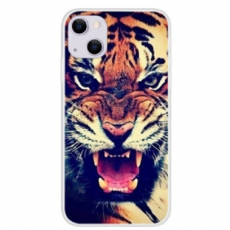 Capa Para iPhone 13 Mini Tigre Frontal