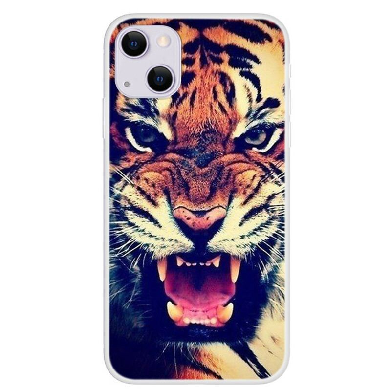 Capa Para iPhone 13 Mini Tigre Frontal