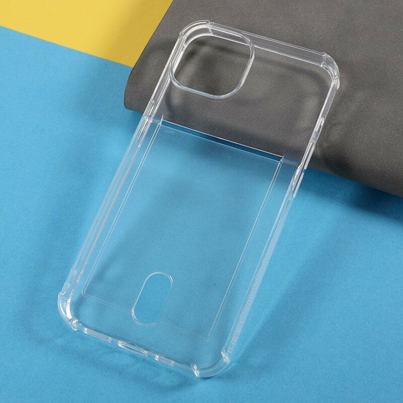 Capa Para iPhone 13 Mini Titular Do Cartão De Cor Transparente