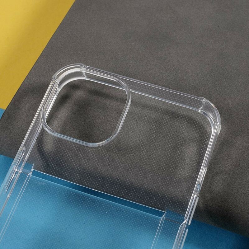 Capa Para iPhone 13 Mini Titular Do Cartão De Cor Transparente