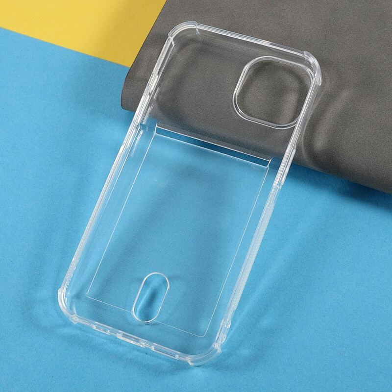 Capa Para iPhone 13 Mini Titular Do Cartão De Cor Transparente