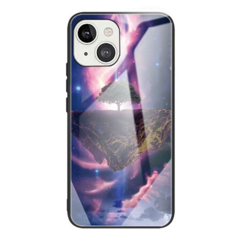 Capa Para iPhone 13 Mini Vidro Temperado Da Árvore Do Mundo