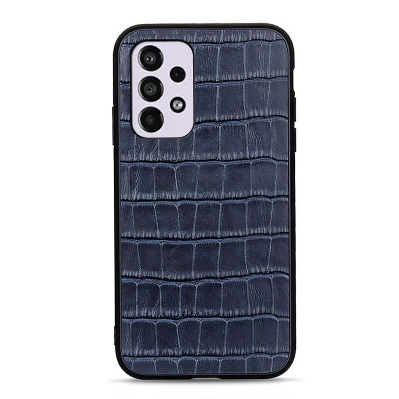 Capa De Celular Para Samsung Galaxy A33 5G Couro Genuíno Com Textura De Crocodilo