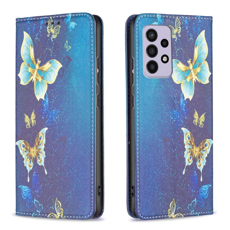 Capa De Celular Para Samsung Galaxy A33 5G Flip Borboletas Coloridas