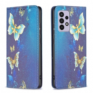 Capa De Celular Para Samsung Galaxy A33 5G Flip Borboletas Coloridas