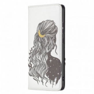 Capa De Celular Para Samsung Galaxy A33 5G Flip Cabelo Bonito