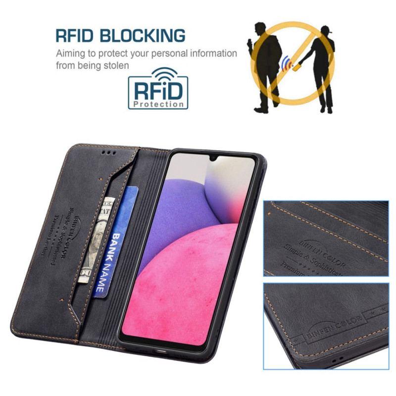 Capa De Celular Para Samsung Galaxy A33 5G Flip Costura Rfid Cor Binfen