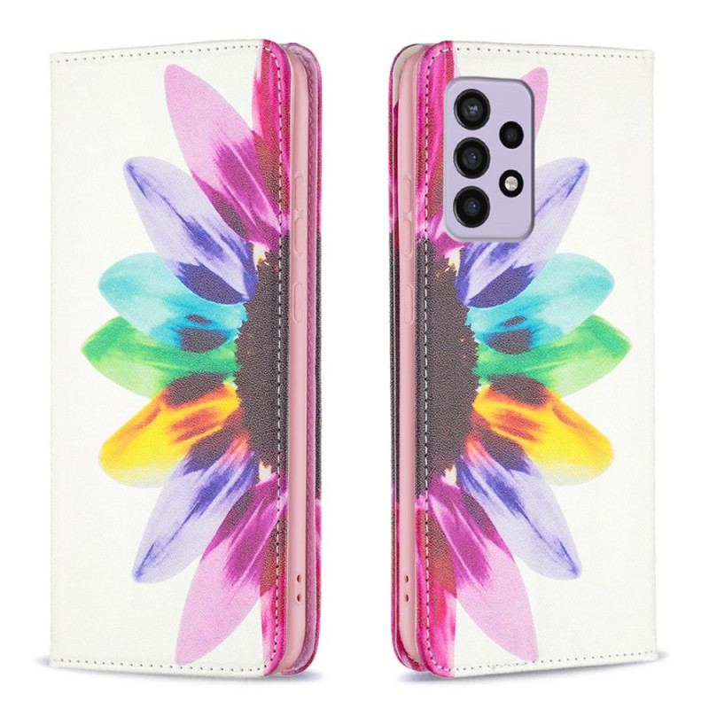 Capa De Celular Para Samsung Galaxy A33 5G Flip Flor Aquarela