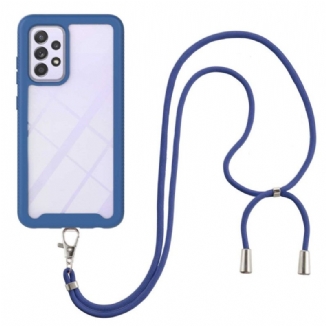 Capa De Celular Para Samsung Galaxy A33 5G Transparente Com Cordão Colorido