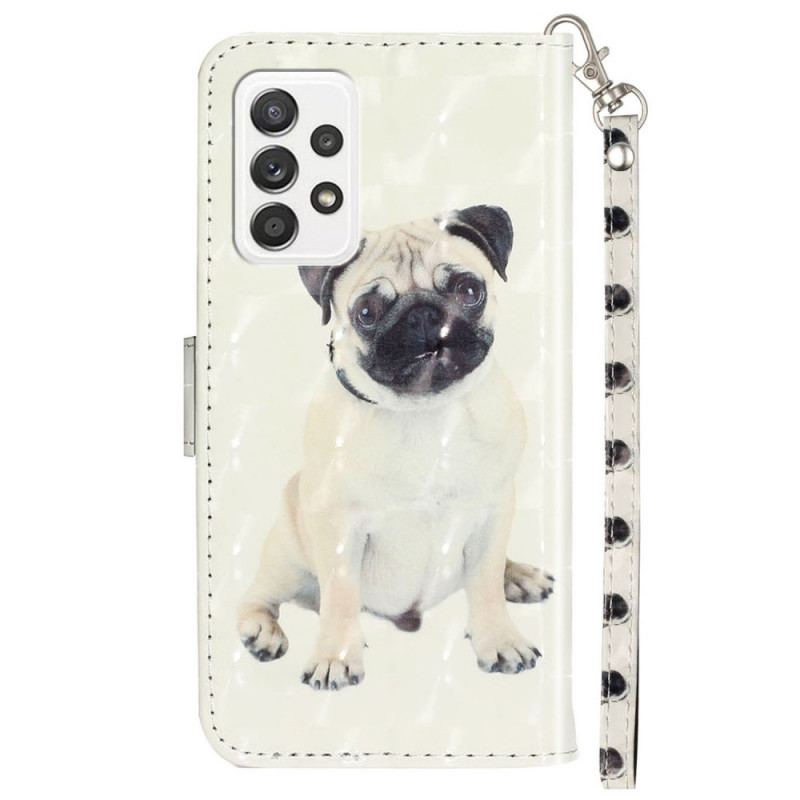 Capa De Couro Para Samsung Galaxy A33 5G De Cordão Cachorro Tanga