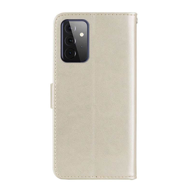 Capa De Couro Para Samsung Galaxy A33 5G Coruja Mandala E Charme