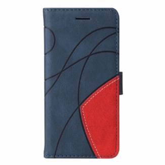 Capa De Couro Para Samsung Galaxy A33 5G Dois Tons