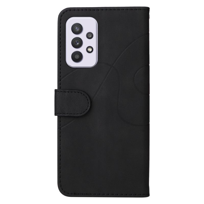 Capa De Couro Para Samsung Galaxy A33 5G Dois Tons