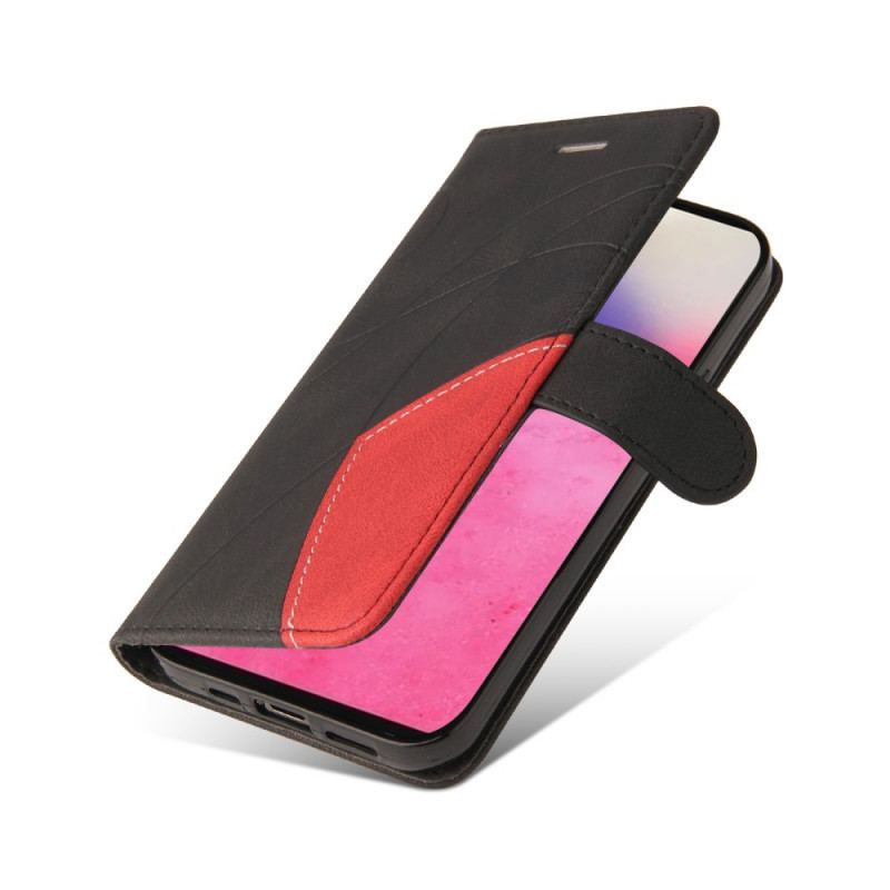 Capa De Couro Para Samsung Galaxy A33 5G Dois Tons