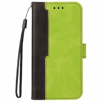 Capa De Couro Para Samsung Galaxy A33 5G Dois Tons