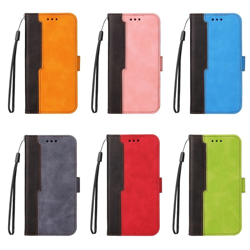 Capa De Couro Para Samsung Galaxy A33 5G Dois Tons