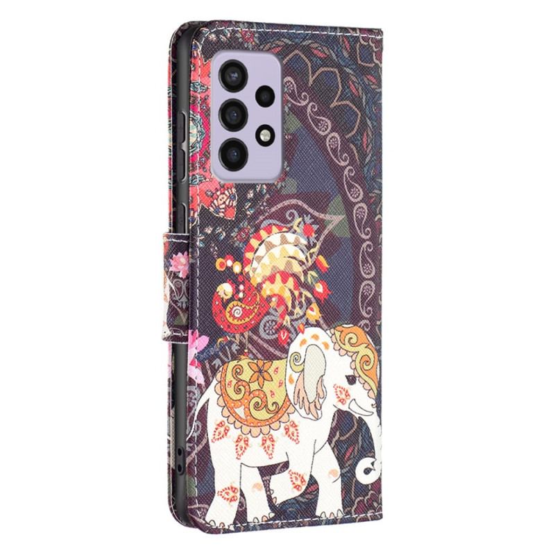 Capa De Couro Para Samsung Galaxy A33 5G Elefante Indiano