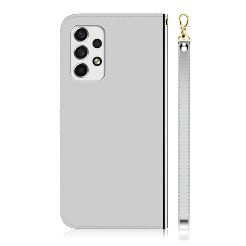 Capa De Couro Para Samsung Galaxy A33 5G Capa De Espelho De Couro Sintético