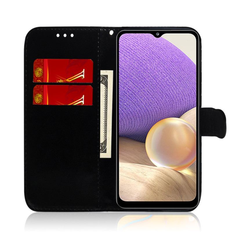 Capa De Couro Para Samsung Galaxy A33 5G Capa De Espelho De Couro Sintético