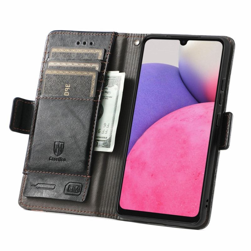 Capa De Couro Para Samsung Galaxy A33 5G Fecho Duplo Bicolor