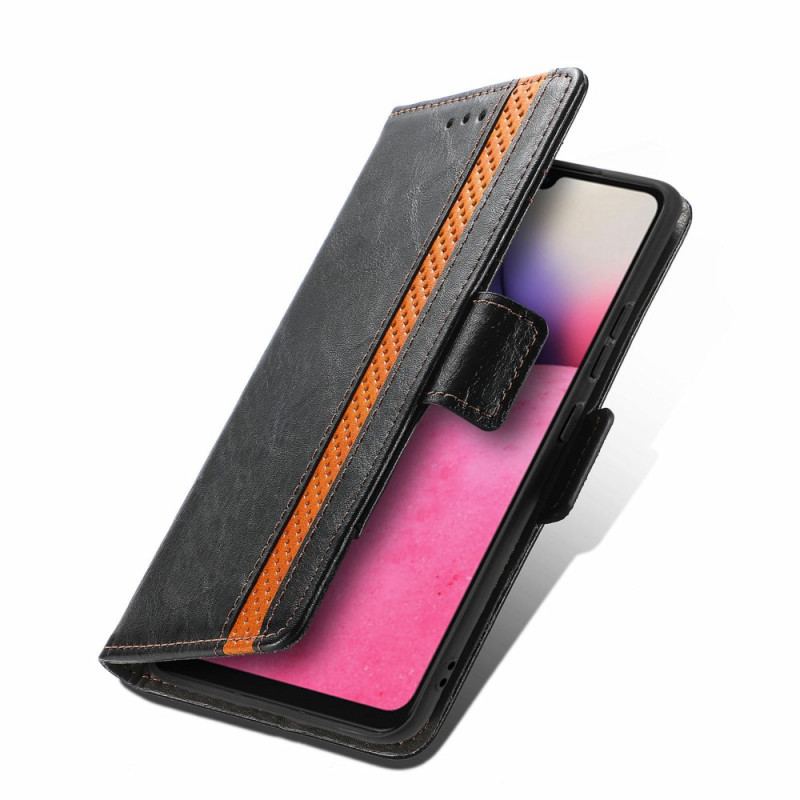 Capa De Couro Para Samsung Galaxy A33 5G Fecho Duplo Bicolor