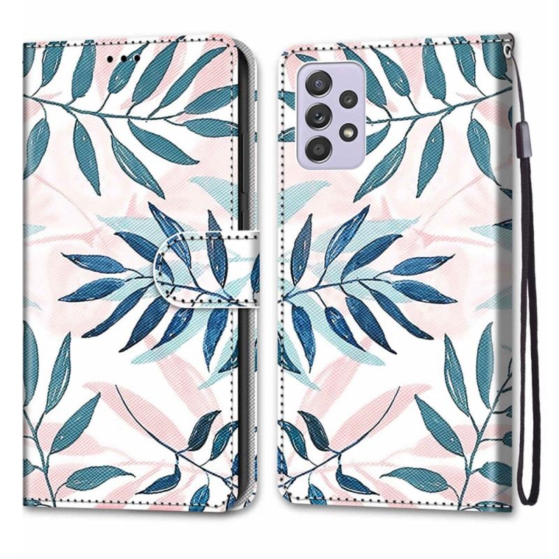 Capa De Couro Para Samsung Galaxy A33 5G Folhas