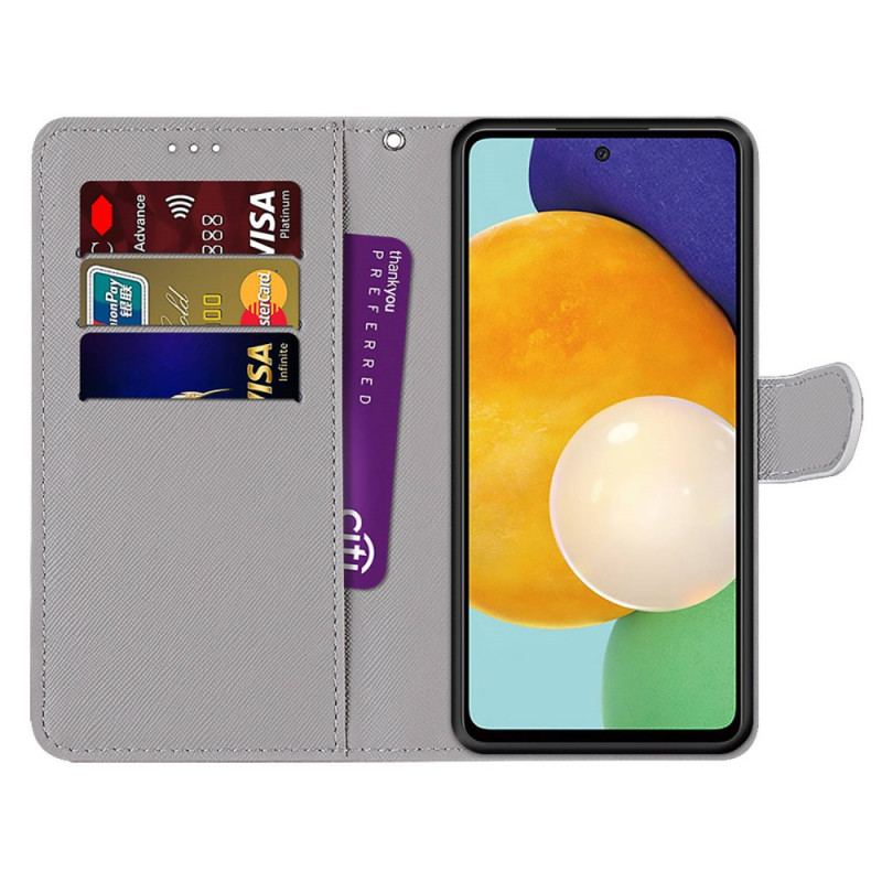 Capa De Couro Para Samsung Galaxy A33 5G Folhas