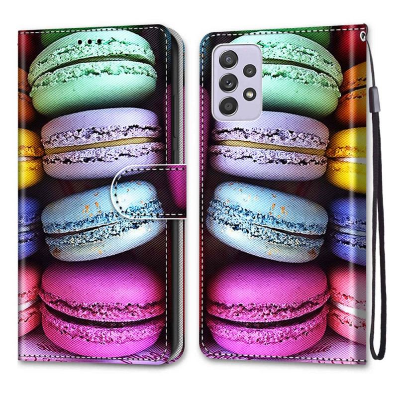 Capa De Couro Para Samsung Galaxy A33 5G Macarons