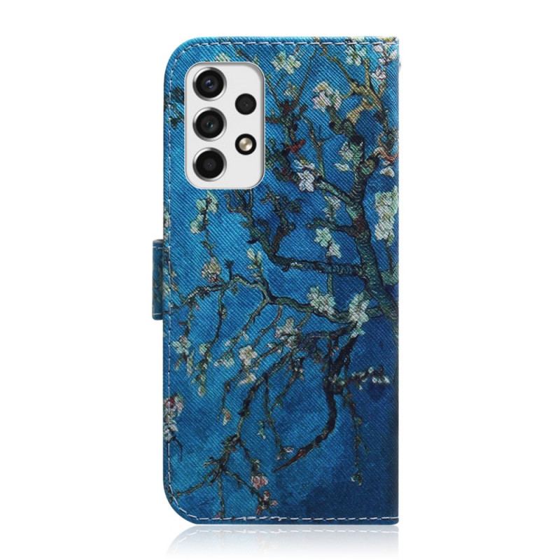 Capa De Couro Para Samsung Galaxy A33 5G Ramo De Árvore Florido