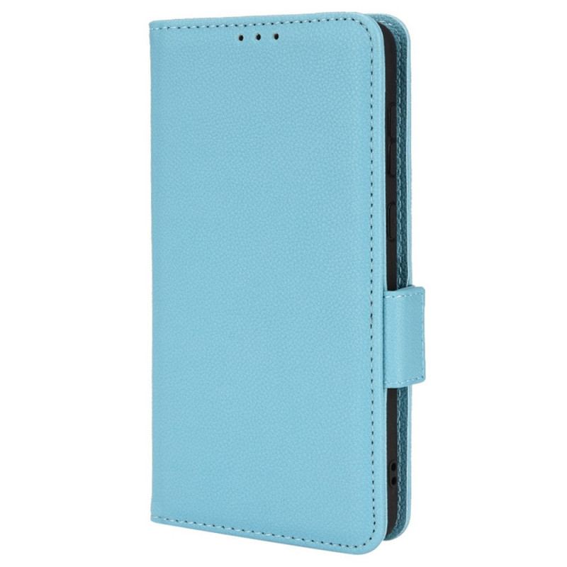 Capa De Couro Para Samsung Galaxy A33 5G Couro Sintético De Lichia Tradicional