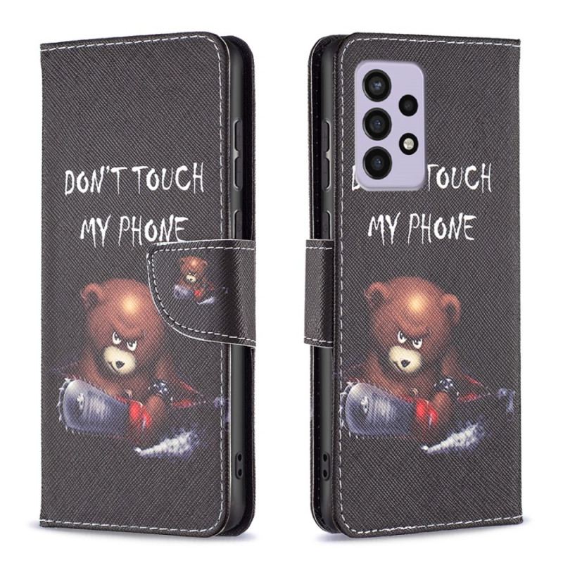 Capa De Couro Para Samsung Galaxy A33 5G Urso Perigoso