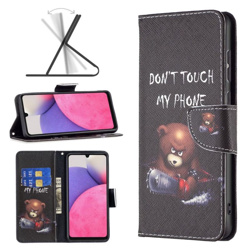 Capa De Couro Para Samsung Galaxy A33 5G Urso Perigoso