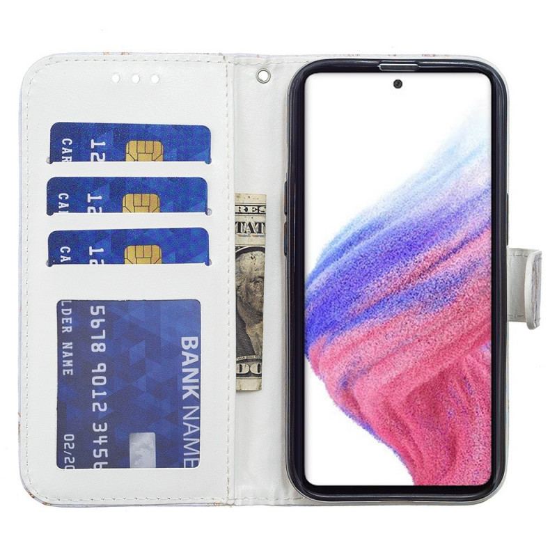 Capa De Couro Para Samsung Galaxy A33 5G Vôo De Borboletas